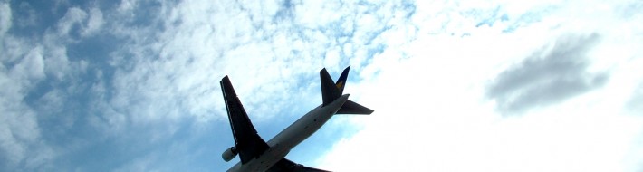 Jet plane across the sky