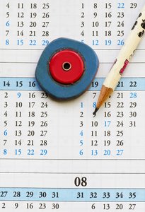 pencil on calendar
